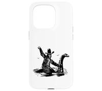Bigfoot Cowboy Riding On Nessie -Sasquatch Loch Ness Monster Case for iPhone 15 Pro