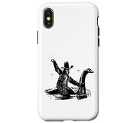 Bigfoot Cowboy Riding On Nessie -Sasquatch Loch Ness Monster Case for iPhone X/XS