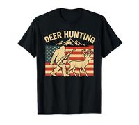Bigfoot Deer Hunt USA Flag Vintage Buck Hunting Season T-Shirt