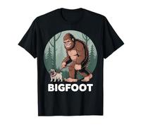 Bigfoot Dog Walk Pug Men Women Sasquatch Lover T-Shirt