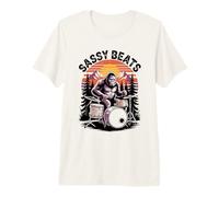 Bigfoot Drummer Sassy Beats Halloween Rock Cryptid Costume Premium T-Shirt