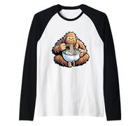Bigfoot Eating Ramen Noodles Funny Sasquatch Food Lover Tee Raglan Baseball Tee