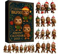 Bigfoot Edition Advent Calendar 2025-24 Unique Sasquatch Ornaments, Advent Calendar 2025, Bigfoot advent calendar,Mysterious creatures Christmas Collection for Family & Folklore Enthusiasts