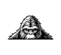Bigfoot face Close up Mysterious Gaze Wall Decals Paster Paper 34x64.4cm Waterproof Black