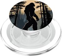 Bigfoot Figure Sasquatch Silhouette in Forrest Mountain PopSockets PopGrip for MagSafe