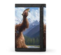 Bigfoot Fishing Funny Slim Trifold Wallet for Men Front Pocket Purse with Credit Card Holder