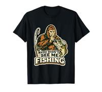 Bigfoot Fishing Humor Design You Didn’t See Me Sasquatch T-Shirt