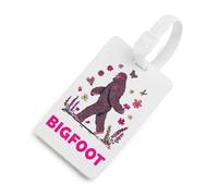 Bigfoot Flowers and Butterfly Printed Luggage Tag with ID Name Card Funny Suitcase Labels Baggage Bag Tags