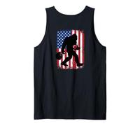 Bigfoot Football Player USA Flag Tank Top