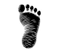 Bigfoot Footprint Legendary Mark in The Wild Fine Carving Stickers 34x66.5cm Personalized Customization Black