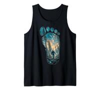 Bigfoot Footprint Moon Light Mountain Trees Forest Sasquatch Tank Top