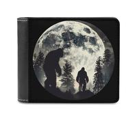Bigfoot Forest Moon Printed Bifold Wallet with Hidden Compartments Pocket Money and Credit Card Holder for Men Women