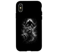 Bigfoot forest scary cat selfie in horror night Case for iPhone X/XS