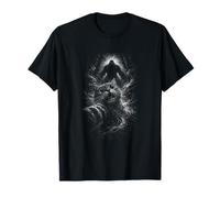 Bigfoot Forest Scary cat Selfie in Horror Night T-Shirt