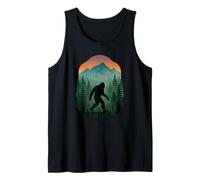Bigfoot Forest Silhouette Cryptid Wilderness Mystery Tank Top