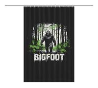 Bigfoot Forests Waterproof Shower Curtain with 12 Hooks Washable Quick Dry Bathroom Curtains