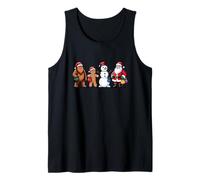 Bigfoot & Friends Holiday Crew with Santa, Snowman. Tank Top