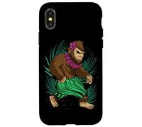 Bigfoot Funny Sasquatch Hula Hawaiian Costume Hula Case for iPhone X/XS