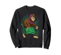 Bigfoot Funny Sasquatch Hula Hawaiian Costume Hula Sweatshirt