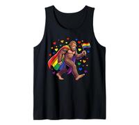 Bigfoot Gay Pride Month LGBTQ Sasquatch Rainbow Flag Ally Tank Top