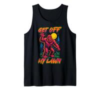 Bigfoot Get Off My Lawn Sasquatch Sarcasm Joke Funny Bigfoot Tank Top