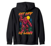 Bigfoot Get Off My Lawn Sasquatch Sarcasm Joke Funny Bigfoot Zip Hoodie