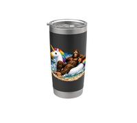 Bigfoot Goes On Vacation Unicorn Float Pool Party Sasquatch Stainless Steel Insulated Tumbler