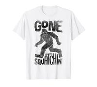 Bigfoot Gone Squatchin Funny Sasquatch Retro Vintage Men T-Shirt, Men, White, 6X-Large