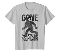 Bigfoot Gone Squatchin Funny Sasquatch Retro Vintage Men T-Shirt, Youth, Silver Grey, 2T