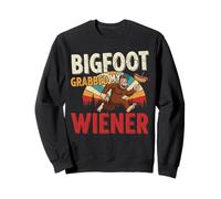 Bigfoot Grabbed My Wiener Funny Retro Sasquatch Men Women Sweatshirt