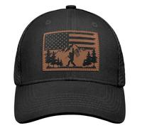 Bigfoot Hats for Men Big Foot Sasquatch Hat for Dad/Husband/Grandpa Mesh Leather Country Trucker Hat Baseball Cap, Bigfoot Hat, One size