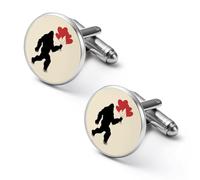 Bigfoot Heart Balloons Sasquatch Fashion Cufflinks for Men Classic Shirts Cuff Links Set for Wedding Business 2.0cm
