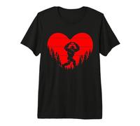 Bigfoot Heart Disease Awareness Month Sasquatch Retro Sunset Premium T-Shirt