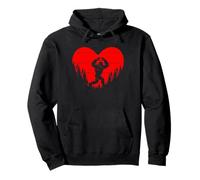 Bigfoot Heart Disease Awareness Month Sasquatch Retro Sunset Pullover Hoodie