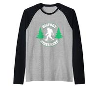 Bigfoot Hides Here Raglan Baseball Tee