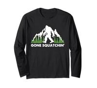 Bigfoot Hiking Humor Gone Squatchin Outdoor Sasquatch Long Sleeve T-Shirt