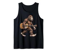 Bigfoot Holding Acoustic Guitar Sasquatch Folk Musician Tank Top
