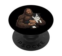 Bigfoot Holding Border Collie PopSockets Adhesive PopGrip