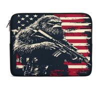Bigfoot Holding Rifle U.S. Flag Funny Laptop Sleeve Case with Double Zipper Trendy Protective Computer Cover 10-17 Inch