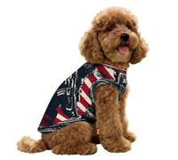 Bigfoot Holding Rifle U.S. Flag Summer Dog Tank Top Vest Breathable Cooling Jacket Sleeveless Pet T-Shirt for Small Medium Pets