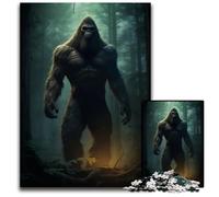Bigfoot in Forest Animals Puzzles 1000 Pieces for Adults paper Jigsaw Puzzles Home Decor Brain Teaser Game for TeenagersFamily Interaction 1000 PCS(38x26cm)