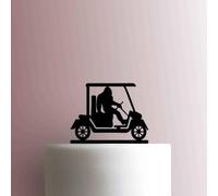 Bigfoot in Golf Cart - Acrylic Cake Topper 6 Inch Width/Green