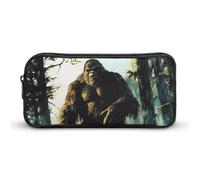 Bigfoot in The Woods Simple Pencil Case Big Capacity Pouch Box Travel Makeup Bag