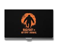 Bigfoot is My Spirit Animal Business Card Wallet Credit Card Holder Metal Square Small Pocket Purse