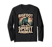 Bigfoot Is My Spirit Animal Funny Forest Nature Design Long Sleeve T-Shirt