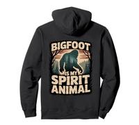 Bigfoot Is My Spirit Animal Funny Forest Nature Design Pullover Hoodie