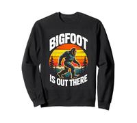 Bigfoot Is Out There Retro Forest Sunset Sweatshirt