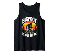 Bigfoot is Out There Retro Forest Sunset Tank Top