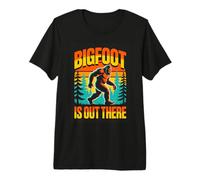 Bigfoot is Out There Retro Sasquatch Forest Premium T-Shirt
