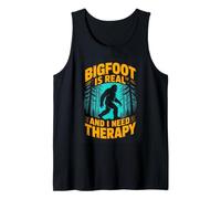Bigfoot is Real and I Need Therapy Funny Sasquatch Tank Top